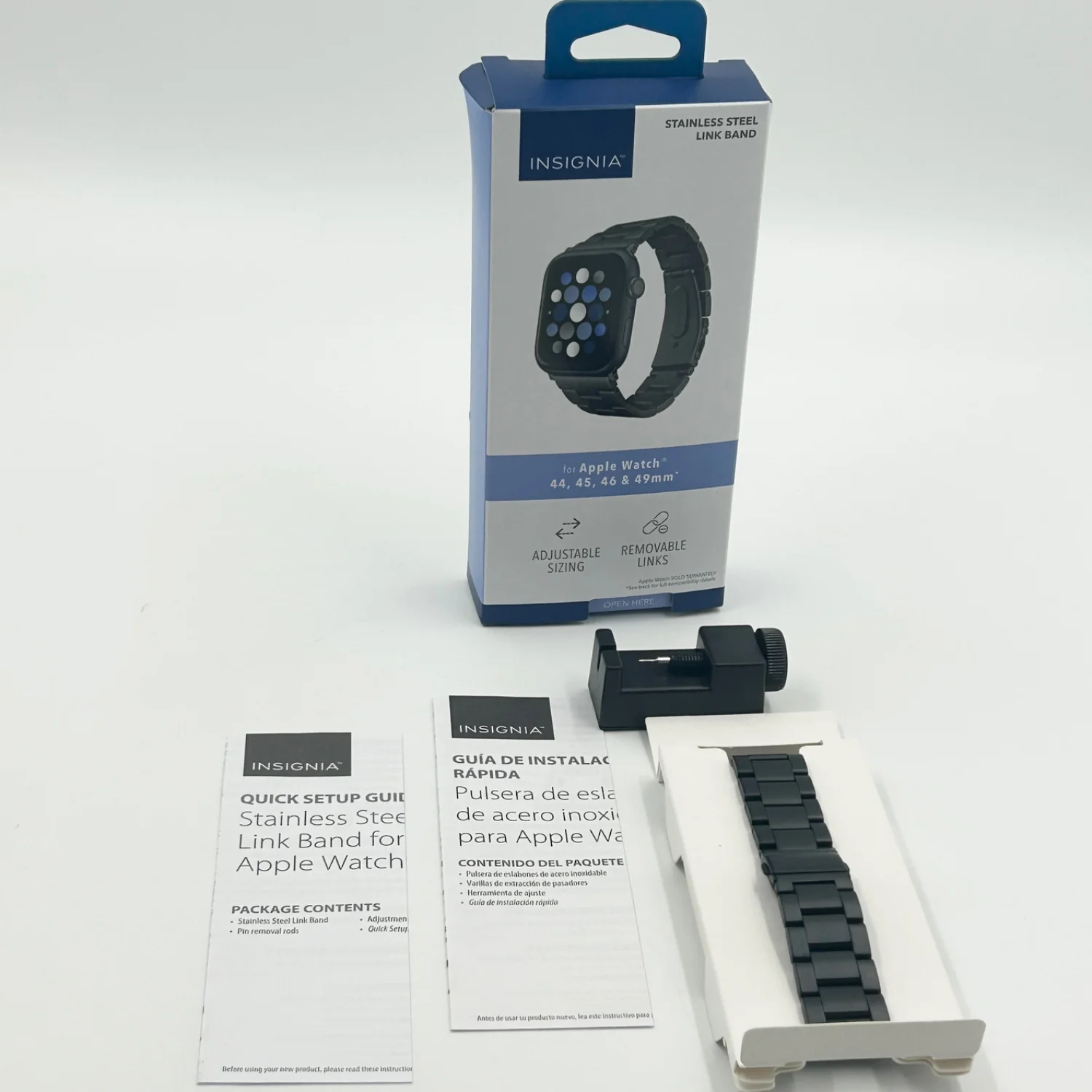 Insignia Stainless Steel Link Band for Apple Watch NS-AWB45BLB